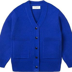 Little Boy Knitted Cardigan Solid V-Neck and Button Down Sweater